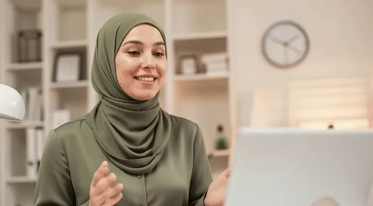 Online therapy video session with a Muslim therapist