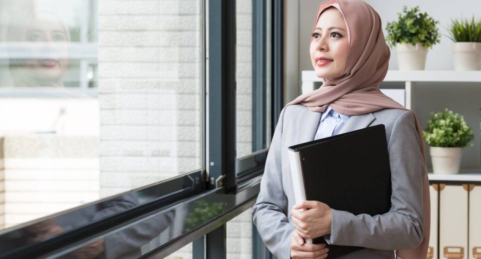 Muslim woman at work
