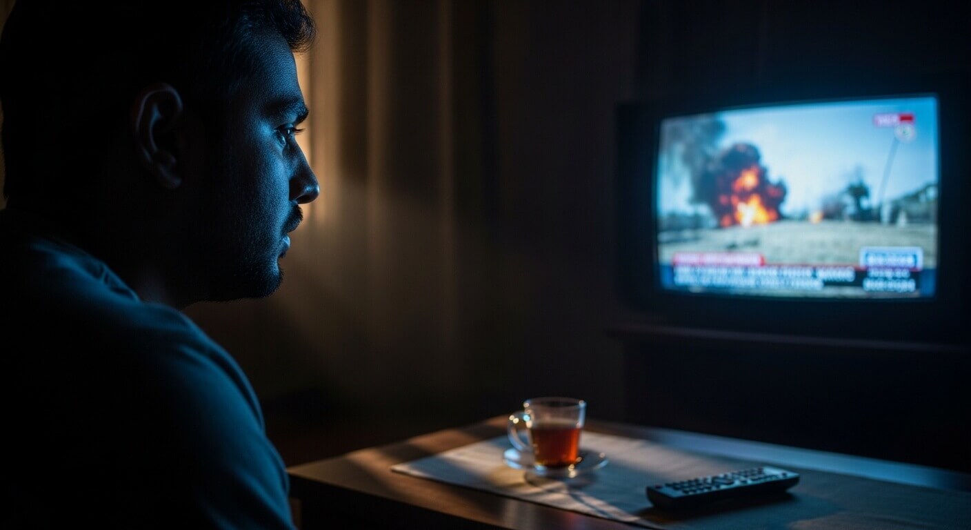 American Muslim watching the news