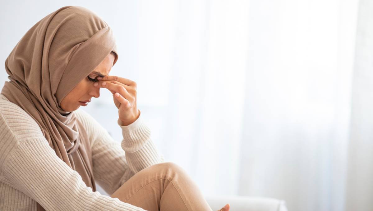 A Muslim woman with anxiety