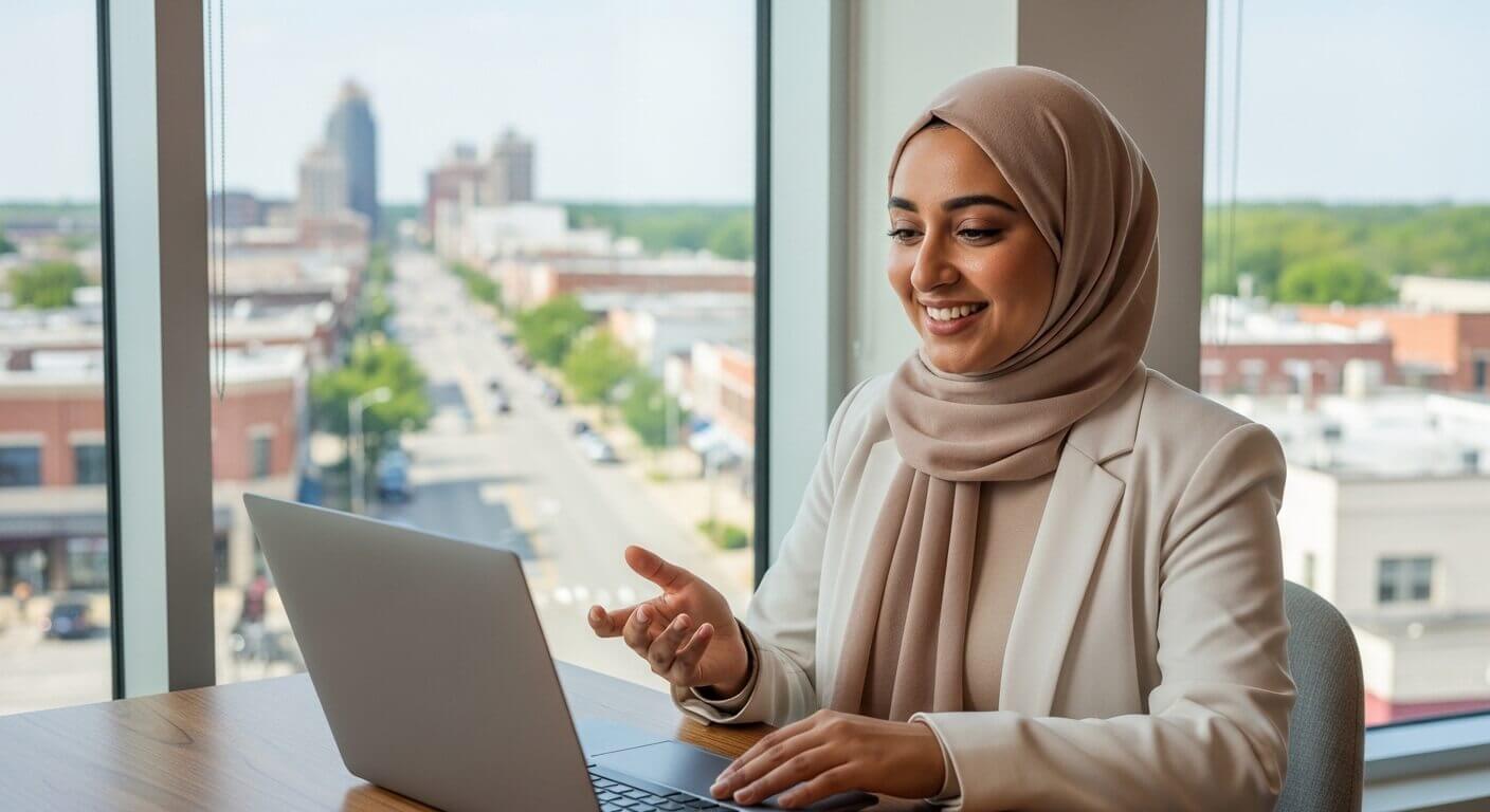 Online therapy video session with a Muslim therapist