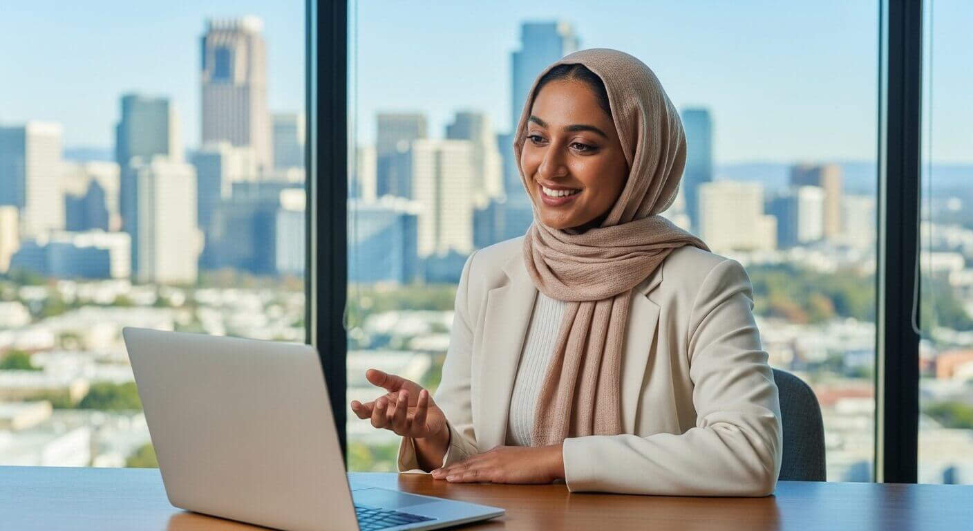 Online therapy video session with a Muslim therapist