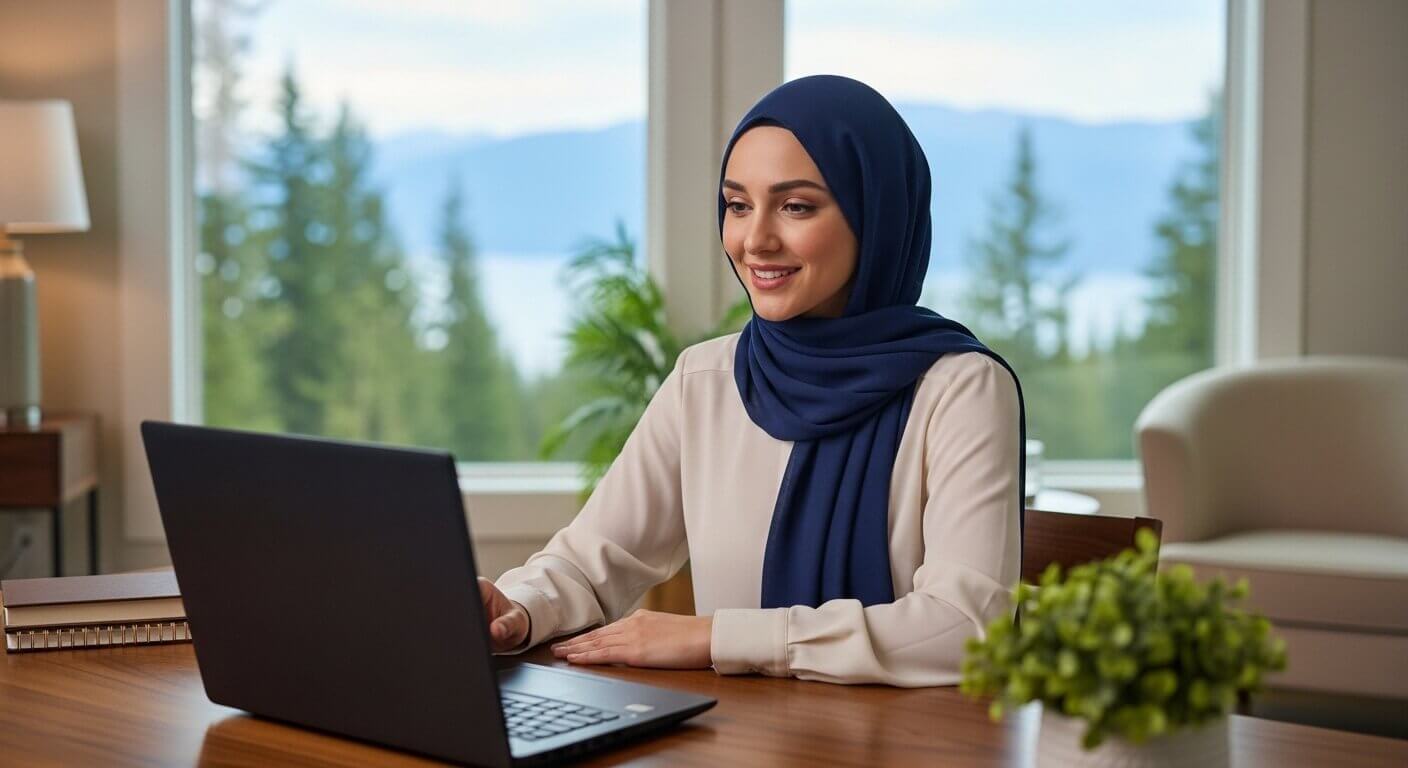 Online therapy video session with a Muslim therapist