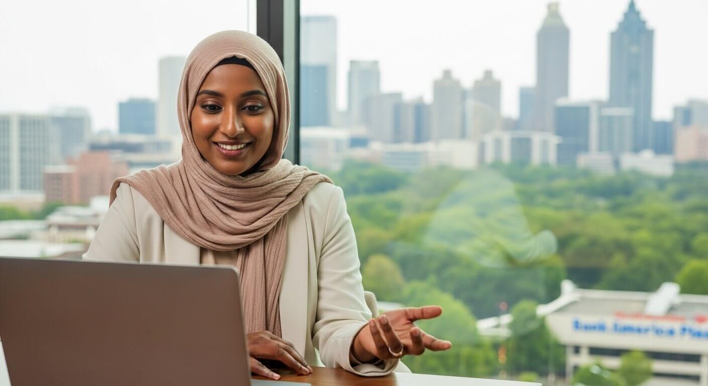 Online therapy video session with a Muslim therapist
