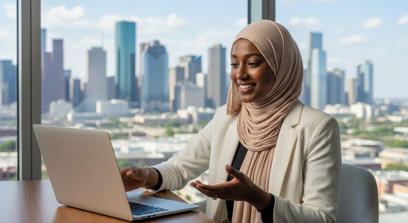 Online therapy video session with a Muslim therapist