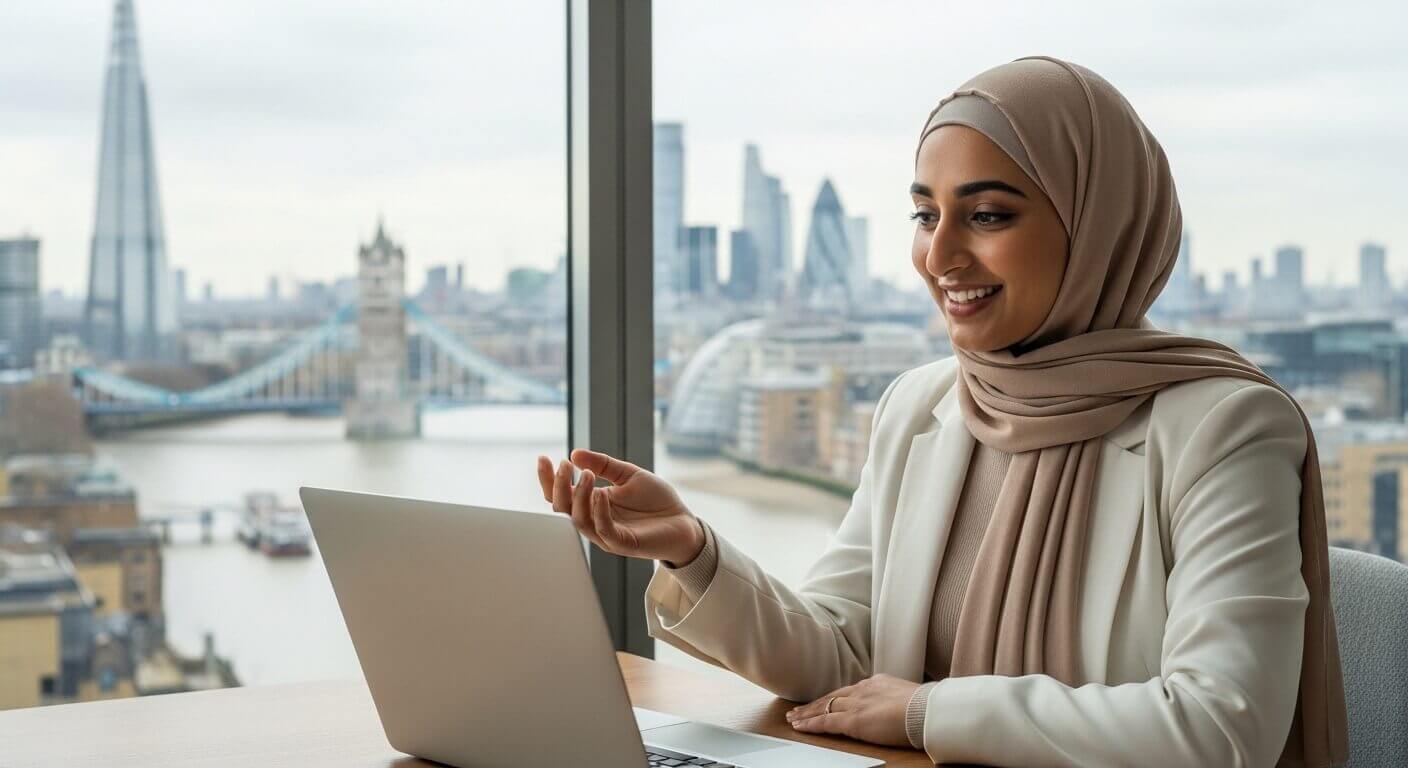 Online therapy video session with a Muslim therapist