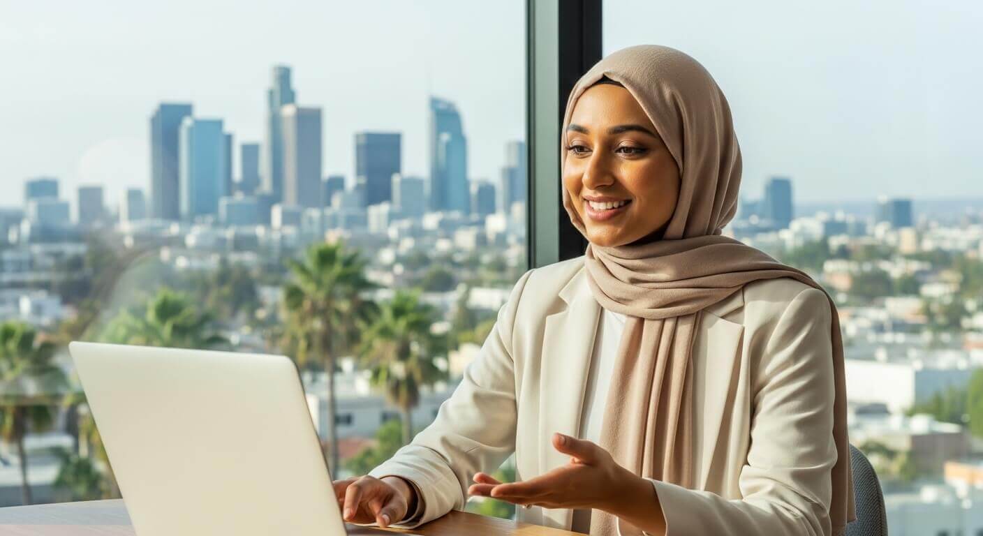 Online therapy video session with a Muslim therapist