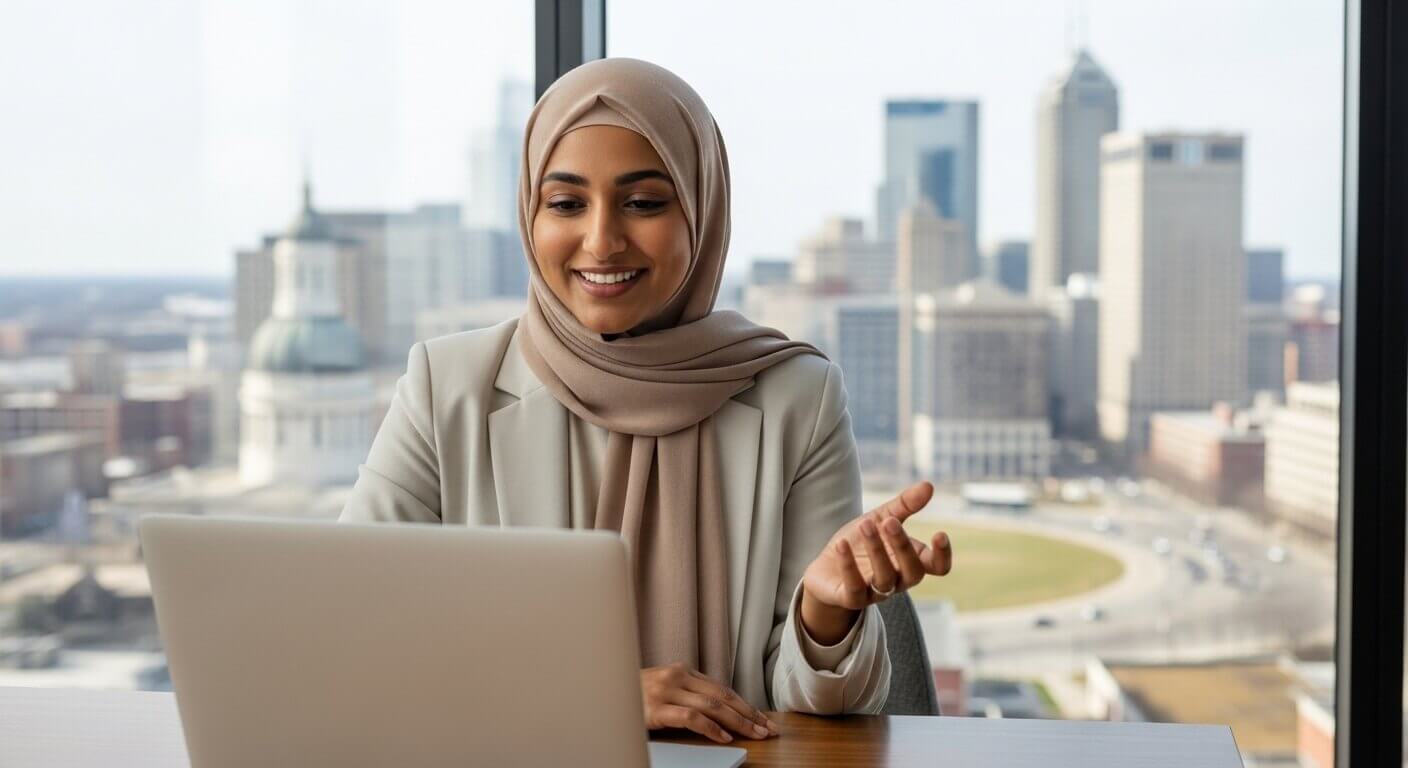 Online therapy video session with a Muslim therapist