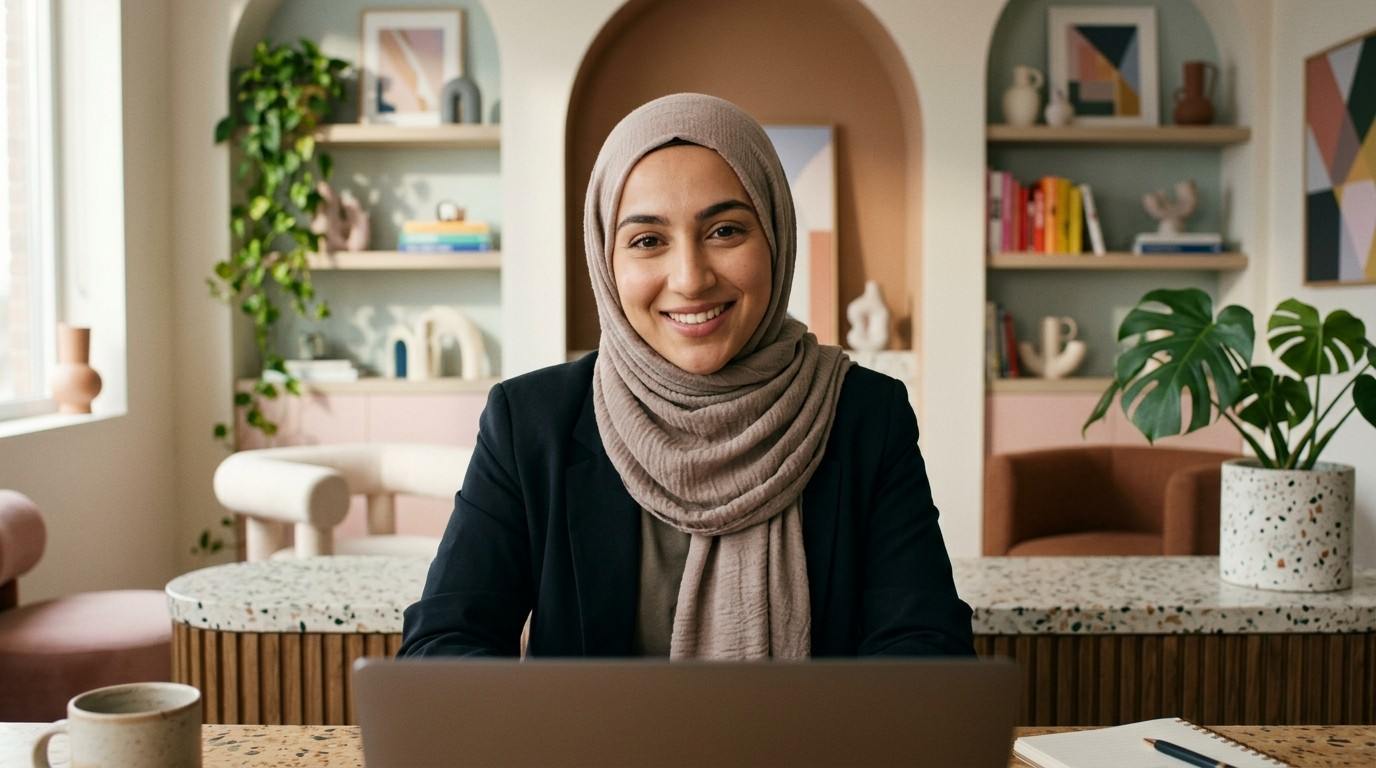 Online therapy video session with a Muslim therapist